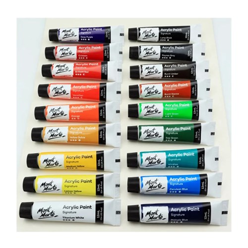 MONT MARTE PAINT SET Acrylics 18 x 12ml Colour Tube1